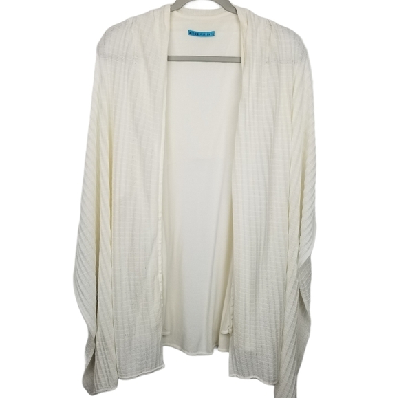 Alice + Olivia Sheer Draped Textured Vest Cardigan Shawl Women's One Size - Picture 4 of 11